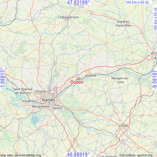 Oudon on map