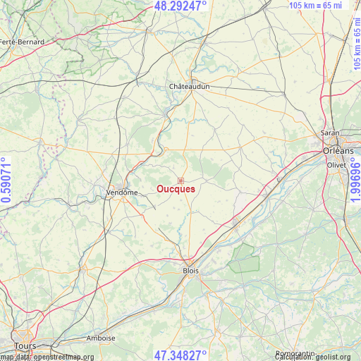 Oucques on map