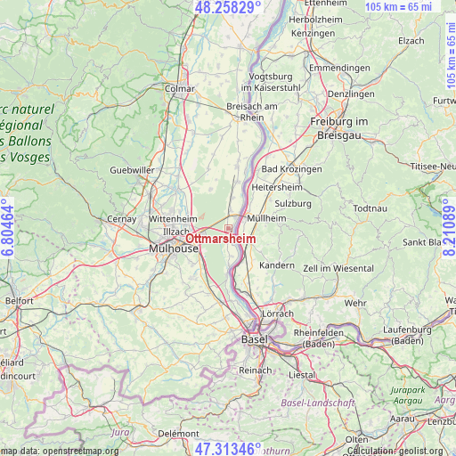 Ottmarsheim on map