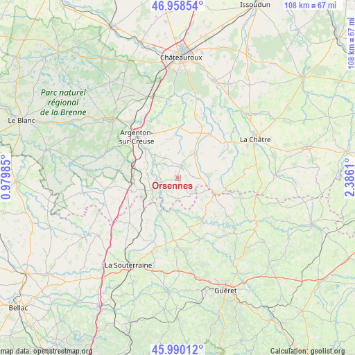 Orsennes on map