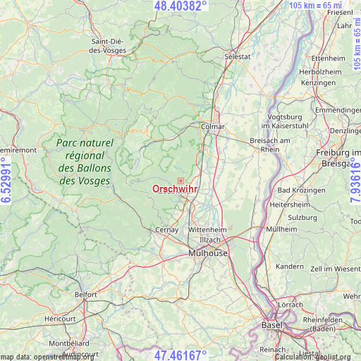 Orschwihr on map