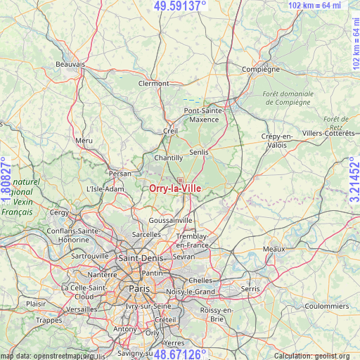 Orry-la-Ville on map