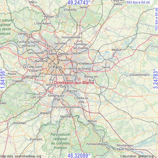 Ormesson-sur-Marne on map