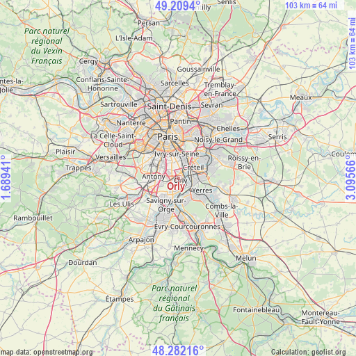 Orly on map