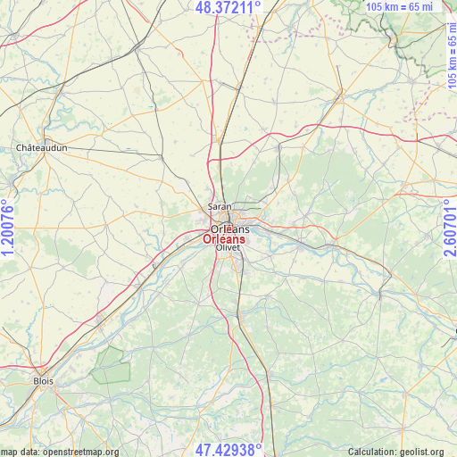 Orléans on map
