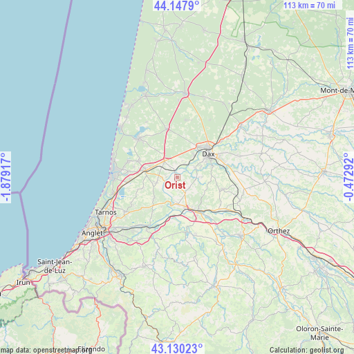 Orist on map