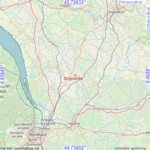 Orignolles on map