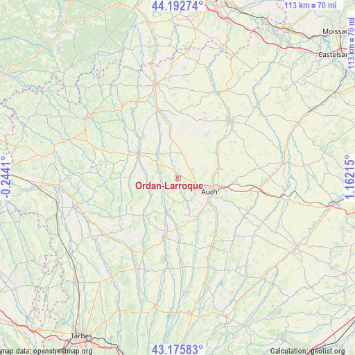 Ordan-Larroque on map