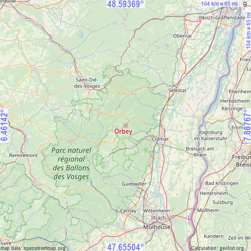 Orbey on map