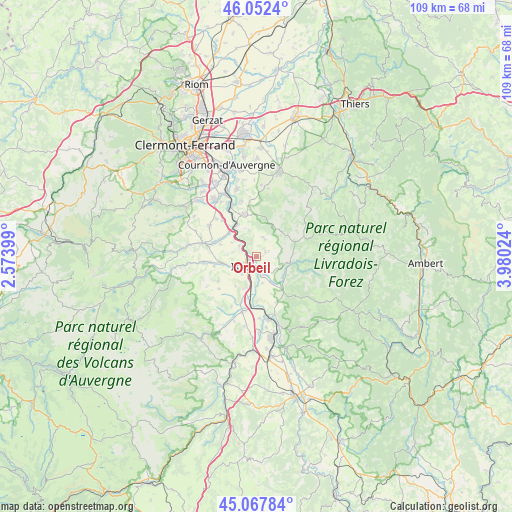 Orbeil on map