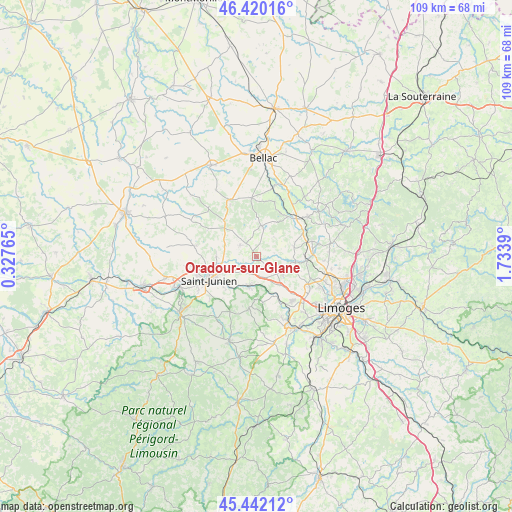 Oradour-sur-Glane on map