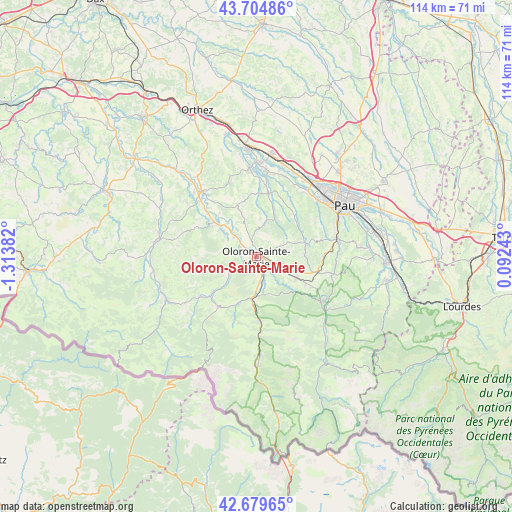 Oloron-Sainte-Marie on map
