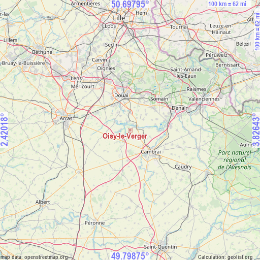 Oisy-le-Verger on map