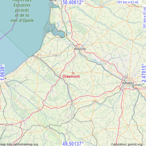 Oisemont on map
