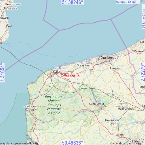 Offekerque on map