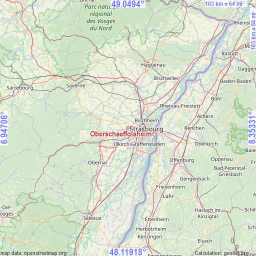 Oberschaeffolsheim on map