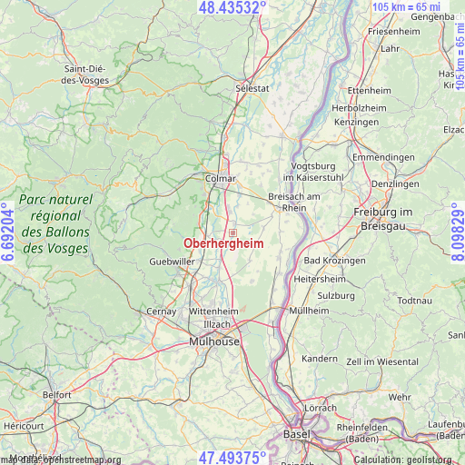 Oberhergheim on map