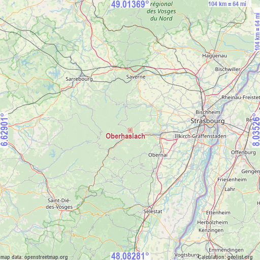 Oberhaslach on map