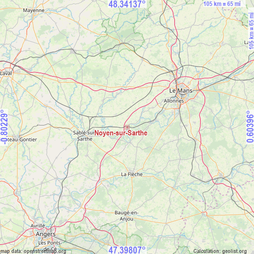 Noyen-sur-Sarthe on map