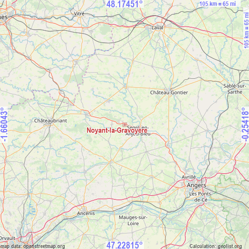 Noyant-la-Gravoyère on map