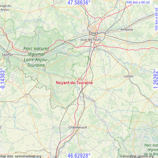 Noyant-de-Touraine on map