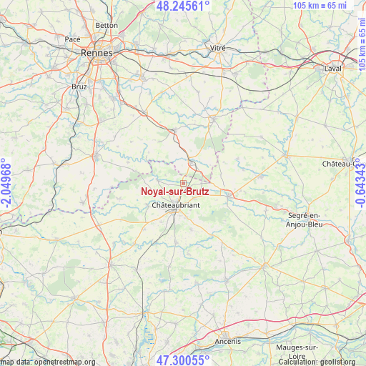Noyal-sur-Brutz on map