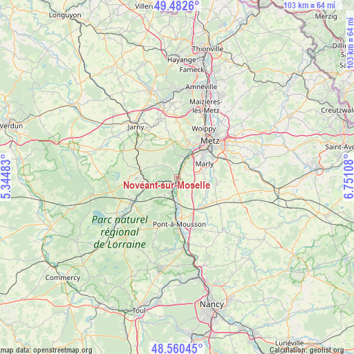 Novéant-sur-Moselle on map