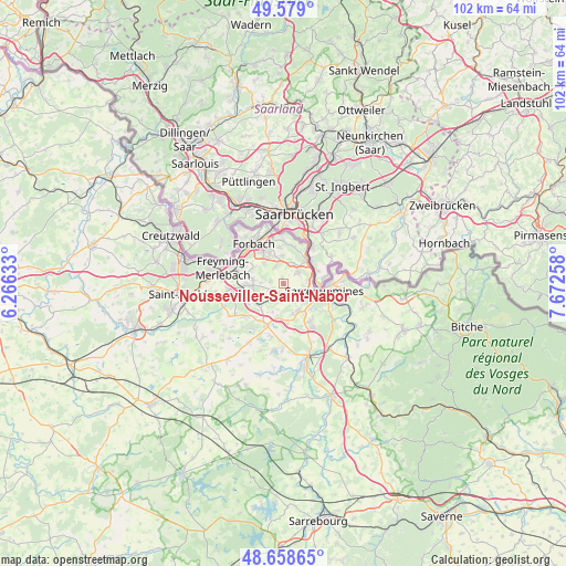 Nousseviller-Saint-Nabor on map