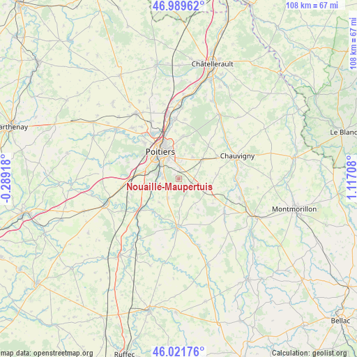 Nouaillé-Maupertuis on map