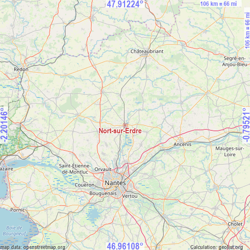 Nort-sur-Erdre on map