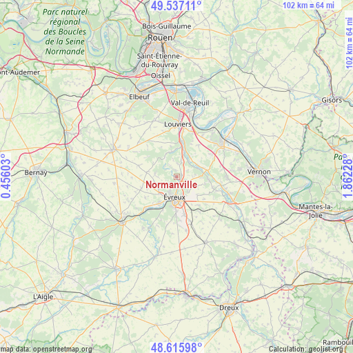 Normanville on map