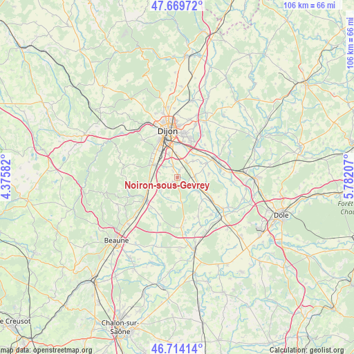 Noiron-sous-Gevrey on map