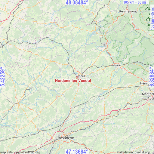 Noidans-lès-Vesoul on map