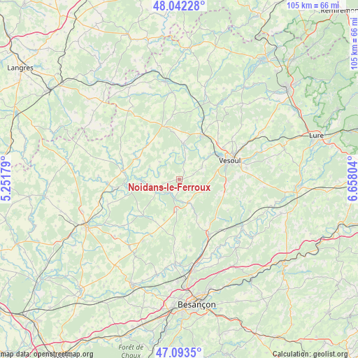 Noidans-le-Ferroux on map