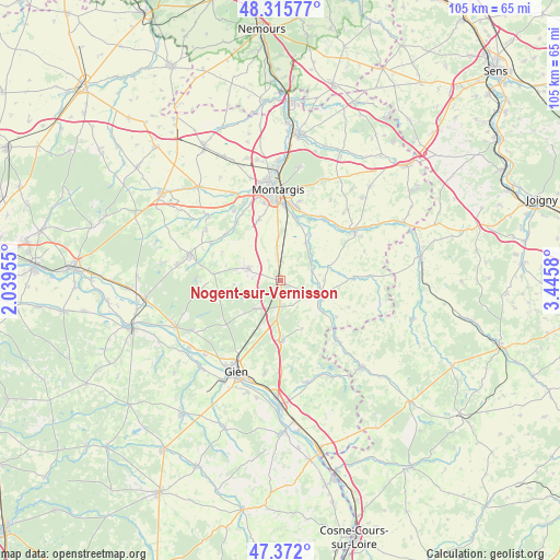 Nogent-sur-Vernisson on map