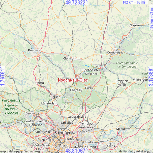 Nogent-sur-Oise on map