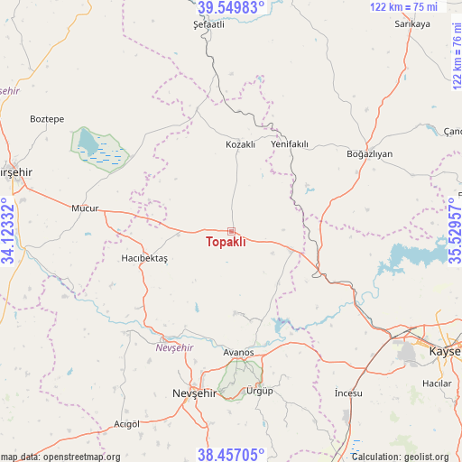 Topaklı on map