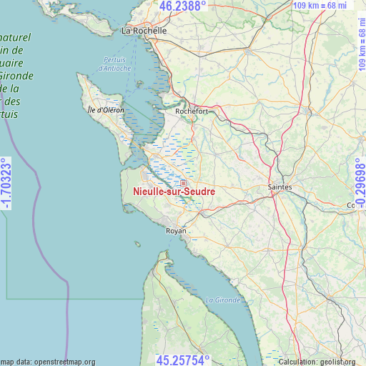 Nieulle-sur-Seudre on map