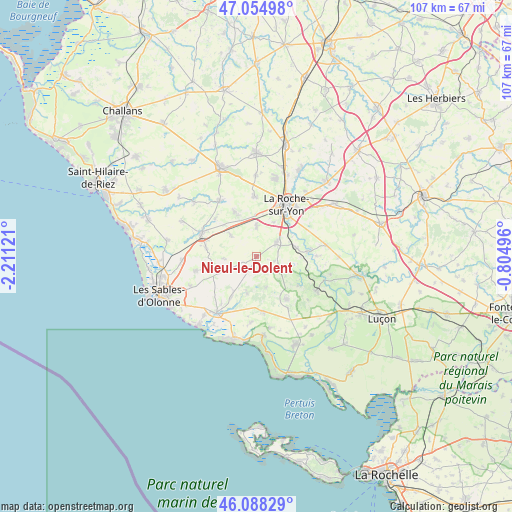 Nieul-le-Dolent on map