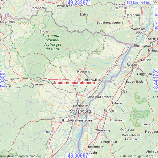 Niederschaeffolsheim on map