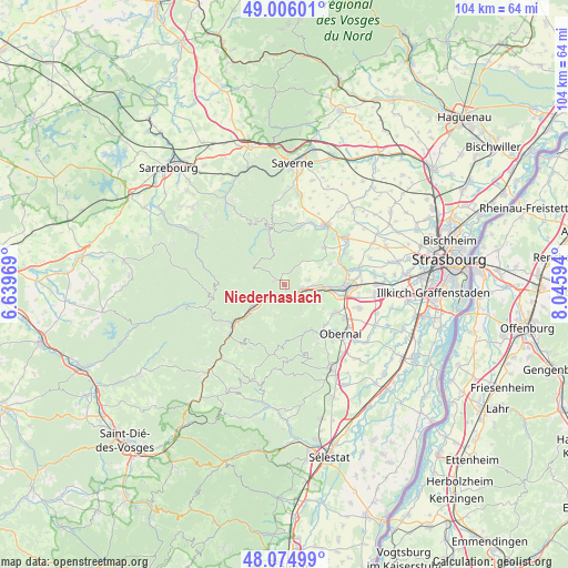 Niederhaslach on map