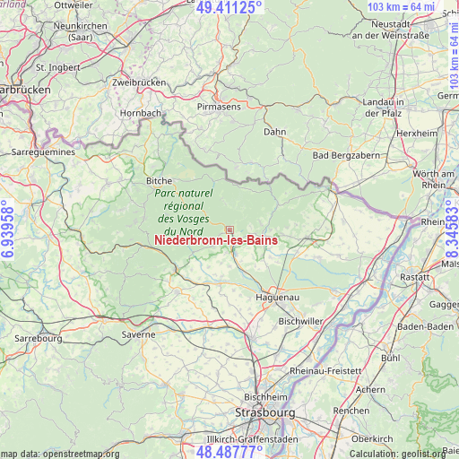 Niederbronn-les-Bains on map