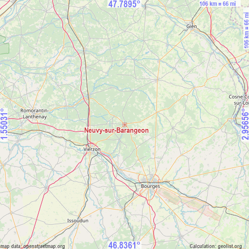 Neuvy-sur-Barangeon on map