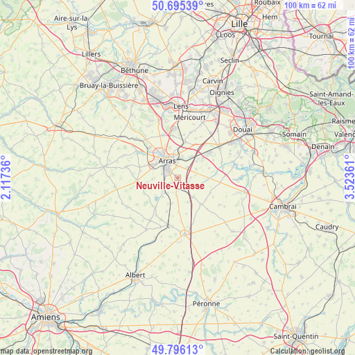 Neuville-Vitasse on map