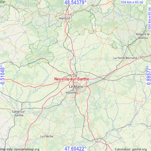 Neuville-sur-Sarthe on map