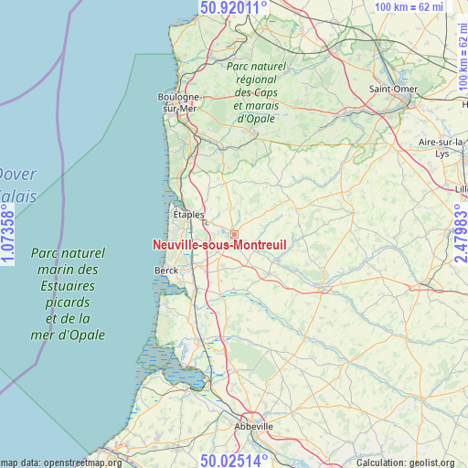 Neuville-sous-Montreuil on map