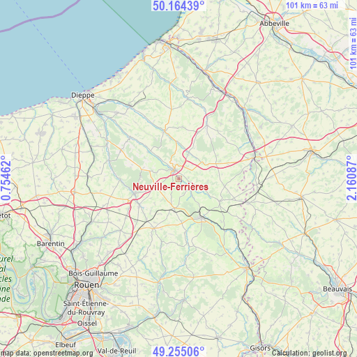 Neuville-Ferrières on map