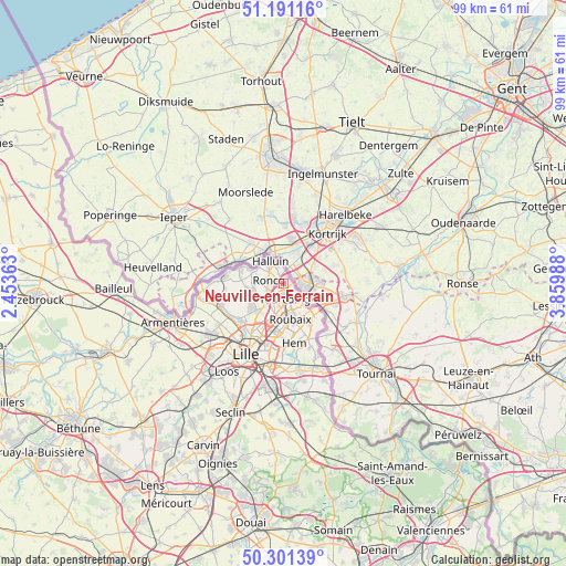 Neuville-en-Ferrain on map