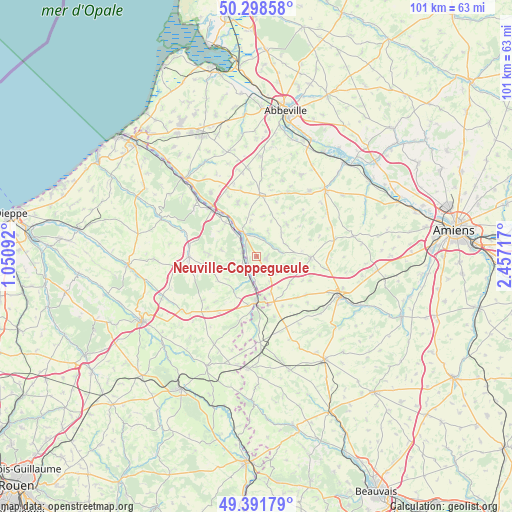 Neuville-Coppegueule on map