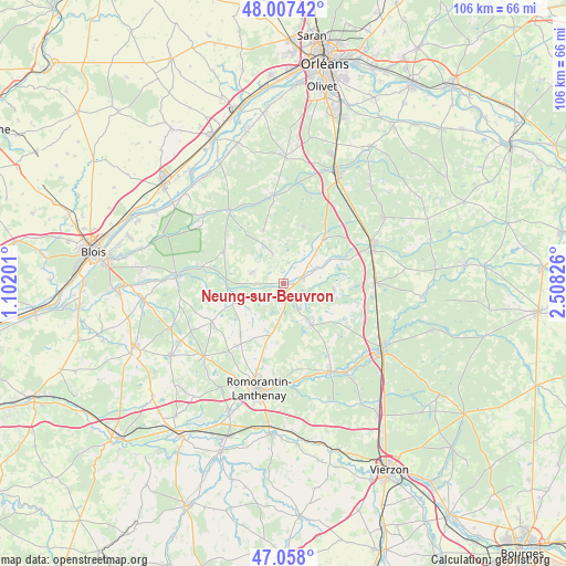 Neung-sur-Beuvron on map